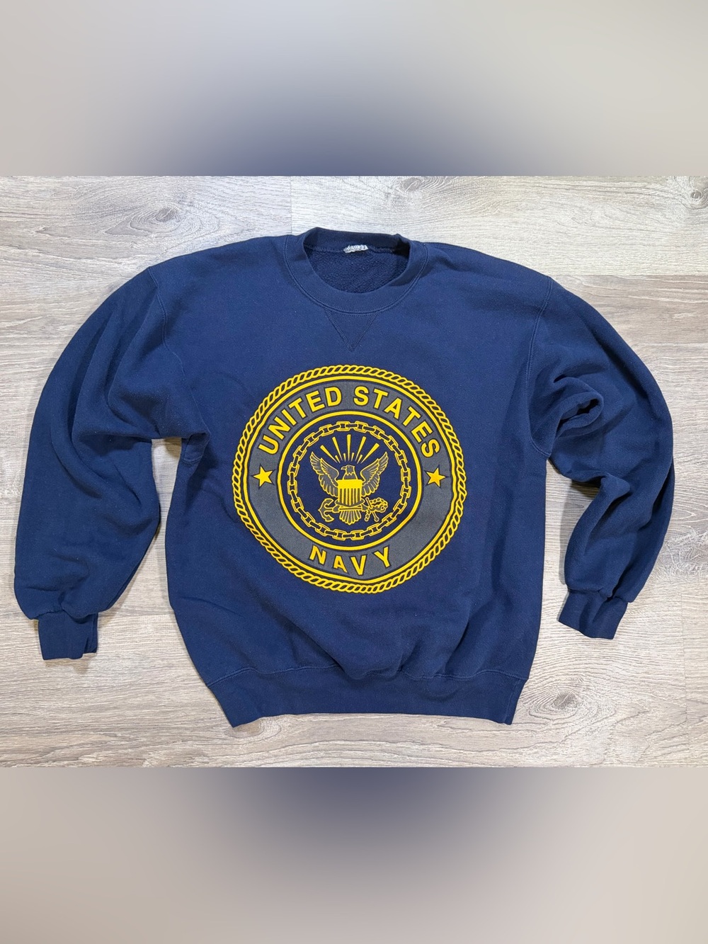 Vintage US Navy Crewneck Sweatshirt Navy Blue Military Graphic Men’s S Women’s M
